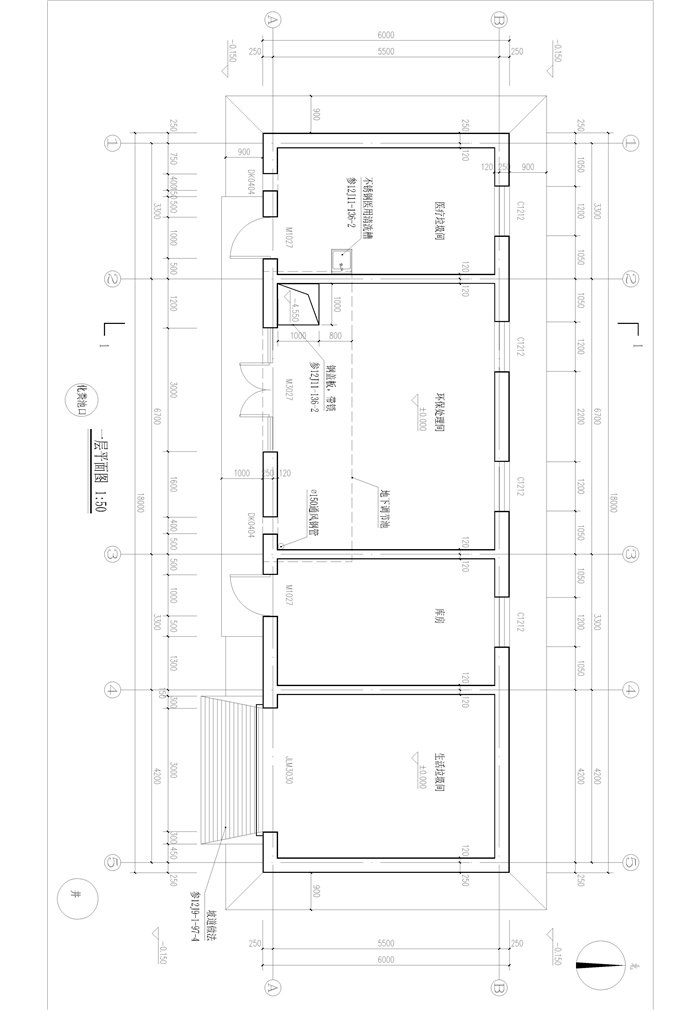 鄂尔多斯市第四人民医院建设垃圾转运站,医疗废弃物储存室,排污用电及